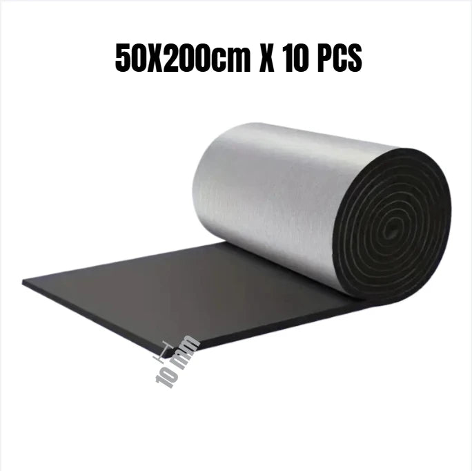 Tappetino Isolante Termico e Acustico Auto 200x50 cm Ignifugo – Pannello Insonorizzante in Alluminio, Antirumore e Anti Calore per Cofano, Porte e Interni - Campeda