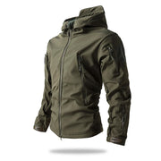 giacca tattica Soft Shell da uomo in pile invernale con cappuccio cappotto caccia - immagine 11