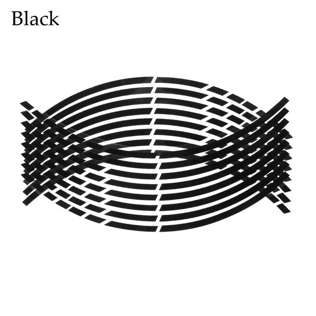Strisce Riflettenti Cerchi Moto 17-18” – Set Adesivi Ruote 16 Pezzi, Nastro Styling Sicurezza 5 Colori per Moto, Bici e Auto - Campeda
