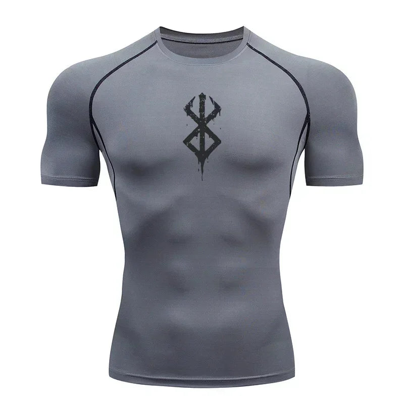 T-shirt compressione uomo LAMLKKY – rash guard traspirante ad asciugatura rapida per fitness, palestra e sport
