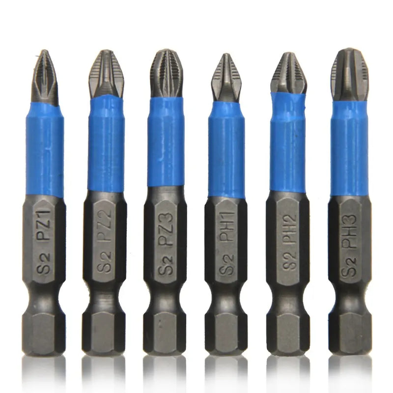 6 pz manico esagonale cacciavite elettrico antiscivolo per la lavorazione del legno cacciavite a croce Set di strumenti PH1 PH2 PH3 PZ1 PZ2 PZ3