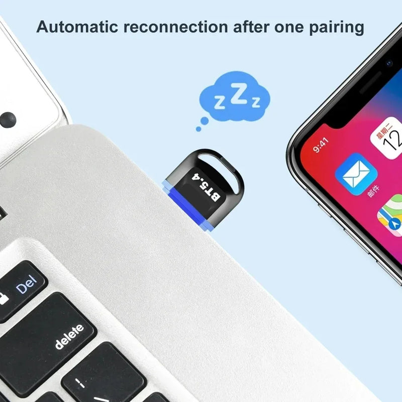 Adattatore USB Bluetooth 6.0 Dongle Bluetooth 5.4 per PC Windows 11/10/8.1 Trasmettitore ricevitore Bluetooth per tastiera/mouse