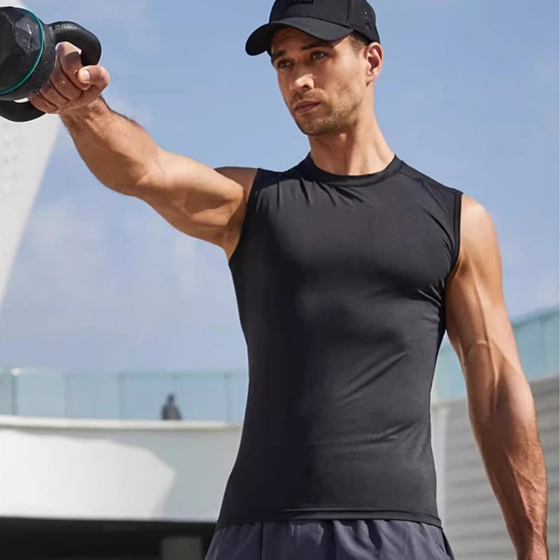 Canotta a compressione uomo SONECHOKI – maglia palestra senza maniche, traspirante e ad asciugatura rapida, fitness bodybuilding - Campeda