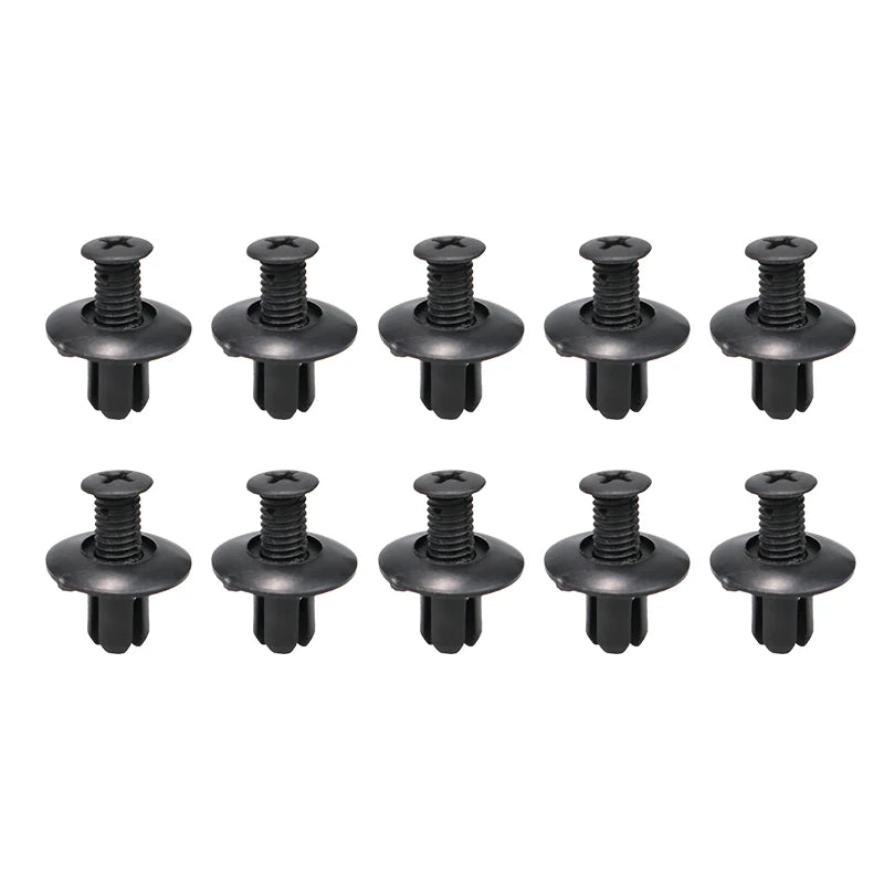 Rivetti Auto 8mm in Plastica Nera – Clip di Fissaggio Premium per Paraurti, Parafango e Pannelli, Compatibili con Toyota, Nissan, Kia, Subaru - Campeda