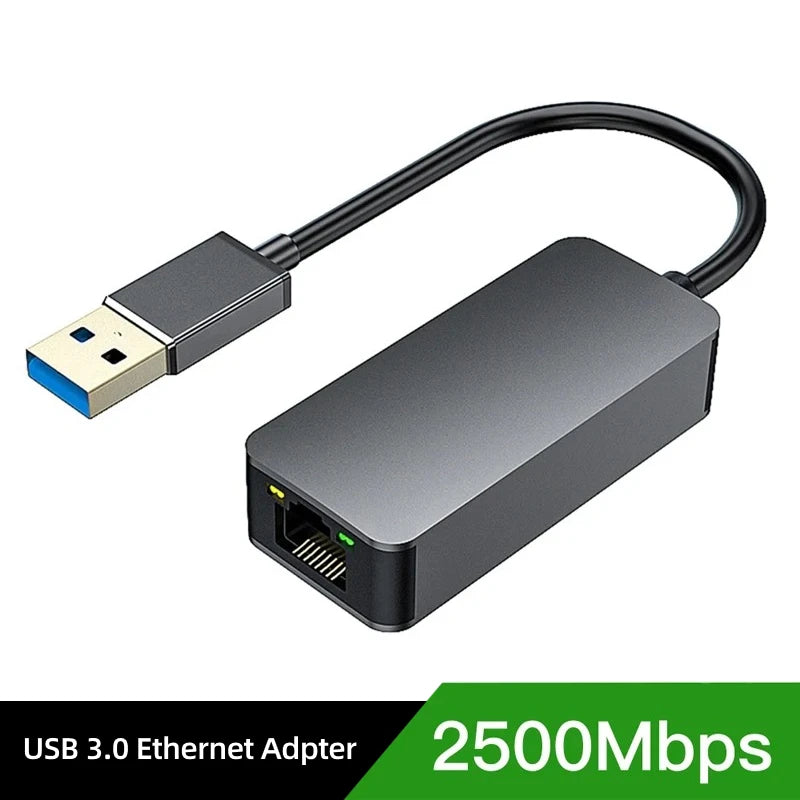 Adattatore Ethernet da tipo C a RJ45 2500Mbps USB 3.0 Scheda di rete RJ45 Cavo Internet Lan 100/1000/2500Mbps per PC portatile MacBook