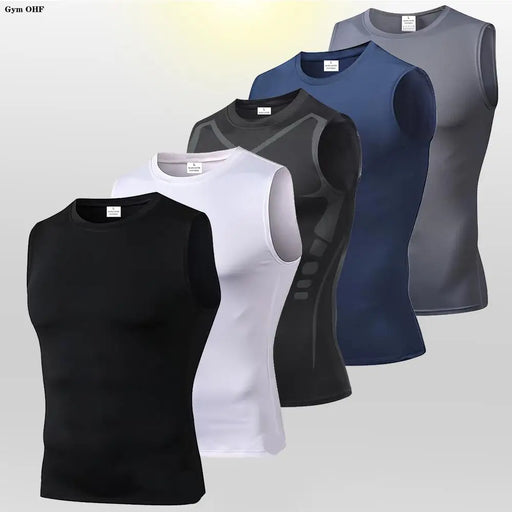 Canotta uomo compressione in Lycra – maglia palestra traspirante ad asciugatura rapida per corsa e fitness - Campeda