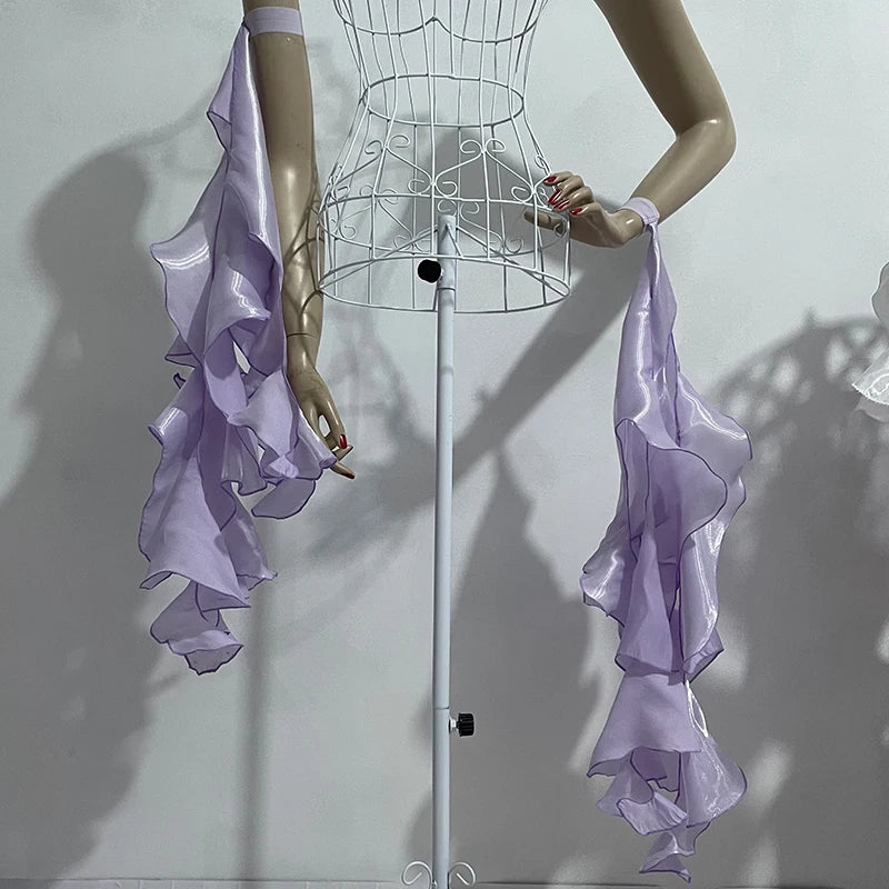 1 paio di nastri da polso eleganti e fluidi 75 cm per danza - immagine 4