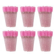 ANNAFRIS 50 Pz Spazzola per ciglia usa e getta Testa morbida Pennello sopracciglia - 300 pezzi rosa trasparente - immagine 26