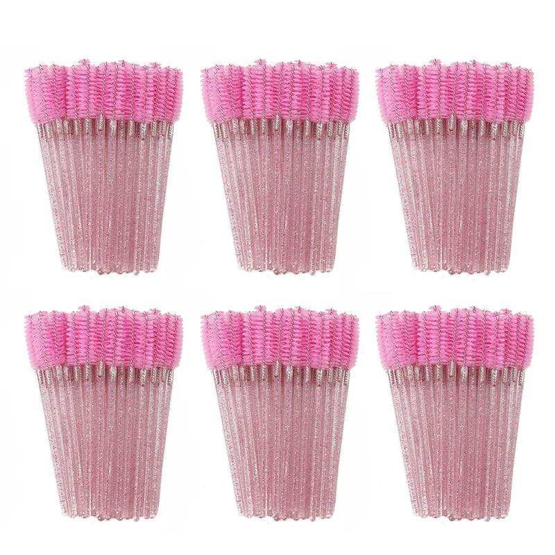 ANNAFRIS 50 Pz Spazzola per ciglia usa e getta Testa morbida Pennello sopracciglia - 300 pezzi rosa trasparente - immagine 26