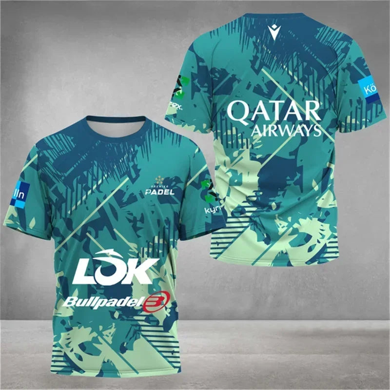T-shirt da tennis a rapida asciugatura uomo abbigliamento estivo per padel - immagine 4
