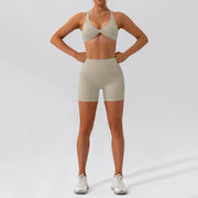 Completo fitness donna 2 pezzi hearuisavy – leggings push up vita alta e top maniche lunghe, traspirante quick dry - Campeda