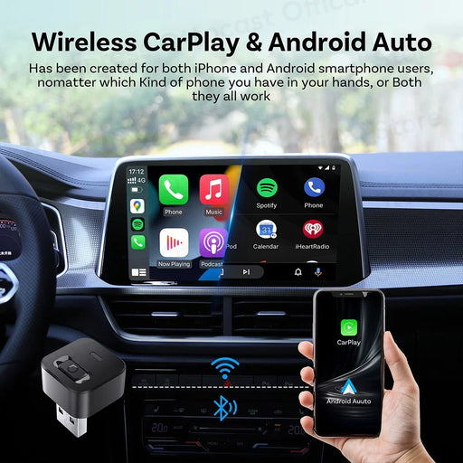 OTTOCAST Mini Dot Cube Wireless CarPlay Android Auto Adattatore 2 in 1 USB - immagine 2