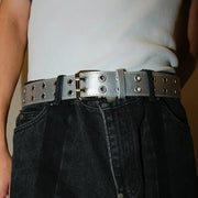 1pc Cintura da donna Tendenza Semplice Doppio Foro uomo Punk Hip Hop Stile - immagine 3