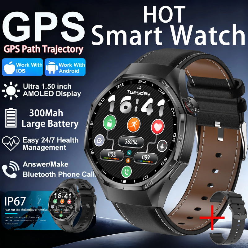 Nuovi Smart Watches6 Max GPS AMOLED Monitoraggio della frequenza cardiaca di fascia alta Chiamata Bluetooth Smartwatch sportivo da uomo impermeabile per Android IOS