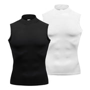 T-shirt senza maniche per esercizi di allenamento Dolcevita da uomo Camicia a - immagine 2
