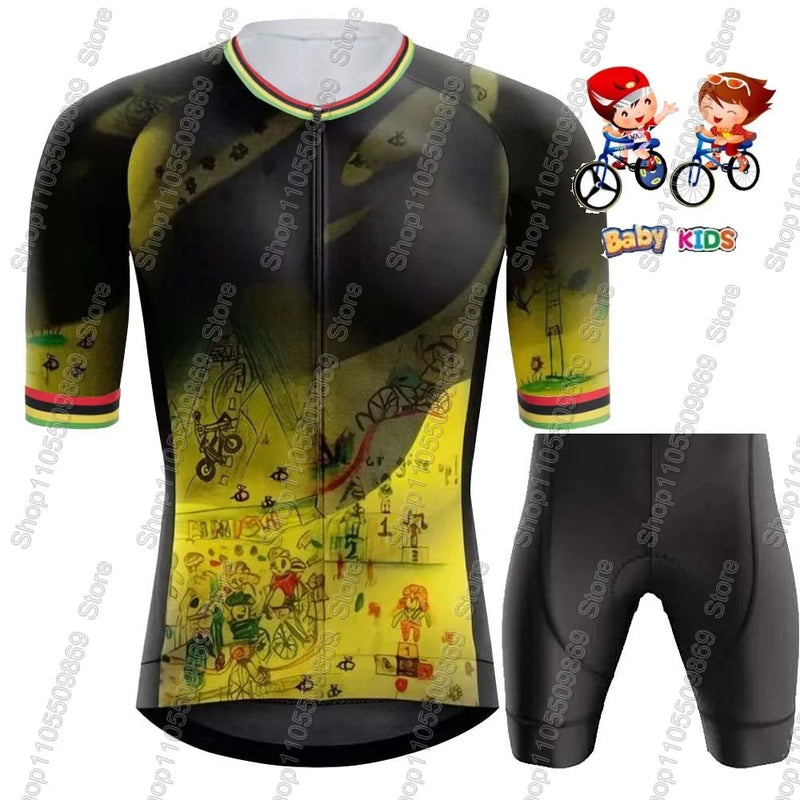 Set Maglia Ciclismo Bambini Tour Francia Wout Van Aert - immagine 18