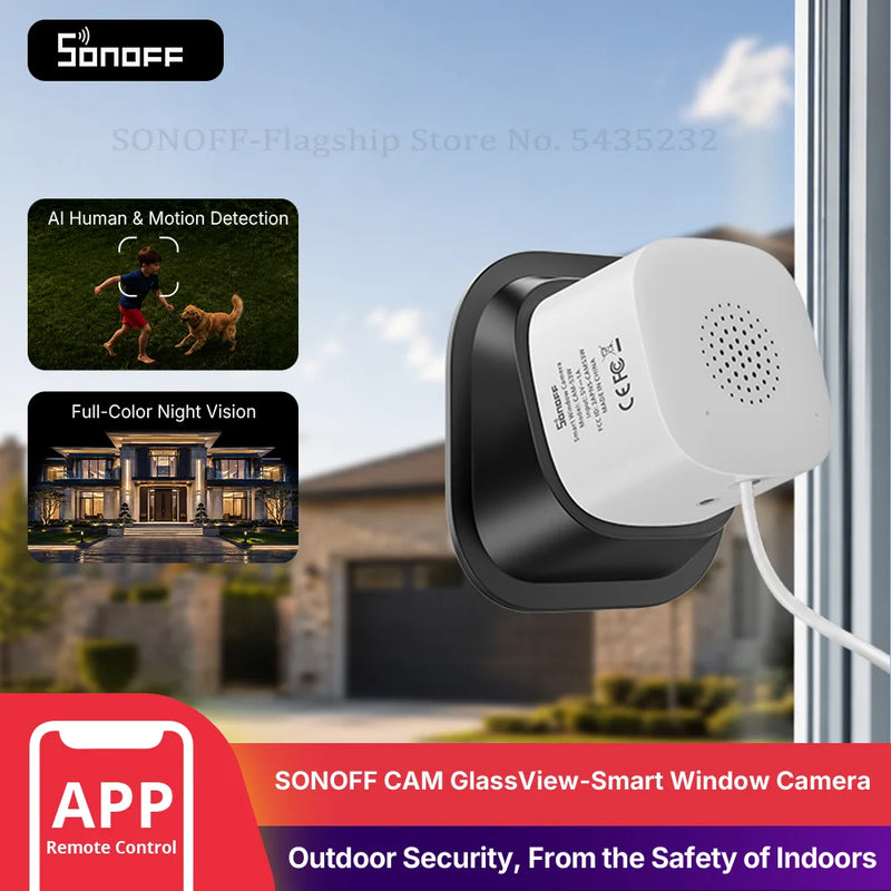 SONOFF CAM‑S3W GlassView Telecamera di Sicurezza Intelligente per Finestre