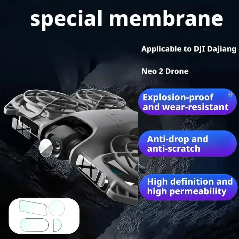 Per DJI Neo2 Pellicola protettiva per schermo con pellicola temperata per obiettivo Sensore antipolvere antigraffio e senza bolle, pellicola morbida per schermo