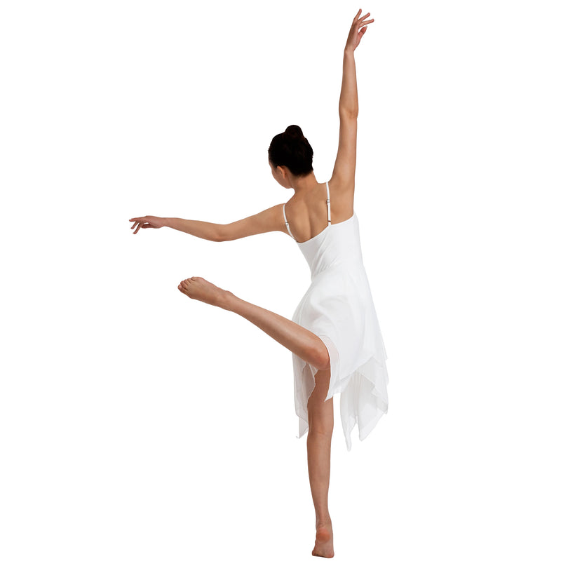 Abito lirico moderno da donna Canotta Costume ballo Balletto Asimmetrico Alto-Basso - immagine 4