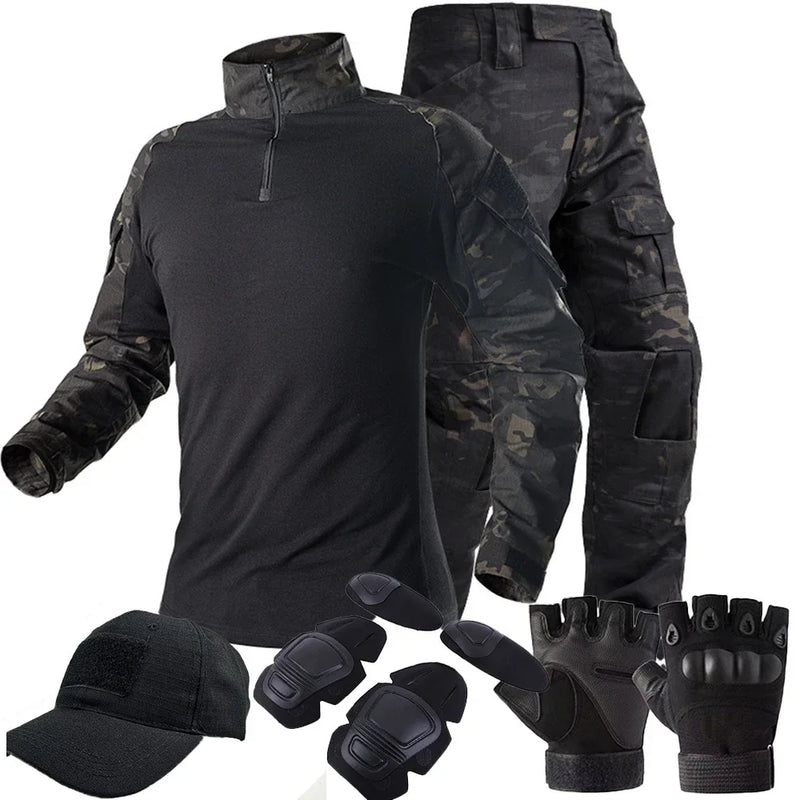 Abiti uniformi tattici Milit Tuta mimetica da esterno Camicie caccia Pantaloni - immagine 12
