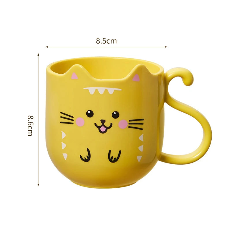 Cute Cat collutorio mug tazza per spazzolino da denti Home Travel Cartoon addensato Wash Cup tazze di plastica