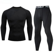 2 pezzi tuta sportiva a compressione da uomo allenamento elastico set yoga jogging - immagine 7