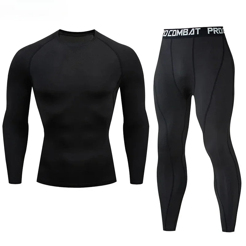 2 pezzi tuta sportiva a compressione da uomo allenamento elastico set yoga jogging - immagine 7