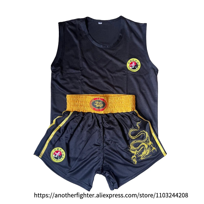 Gilet e pantaloncini da boxe Muay Thai Uomo Donna Bambino Sanda Wushu Arti - immagine 12