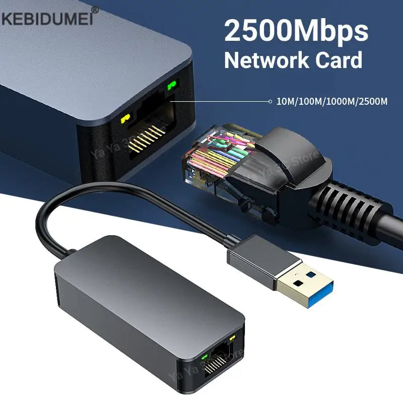 Adattatore Ethernet da tipo C a RJ45 2500Mbps USB 3.0 Scheda di rete RJ45 Cavo Internet Lan 100/1000/2500Mbps per PC portatile MacBook