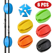 6 pezzi porta canna da pesca in silicone cinghie a sfera 5 fori