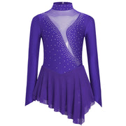 Ragazze Figura Pattinaggio su ghiaccio Vestito da balletto Palcoscenico Costume di - immagine 11