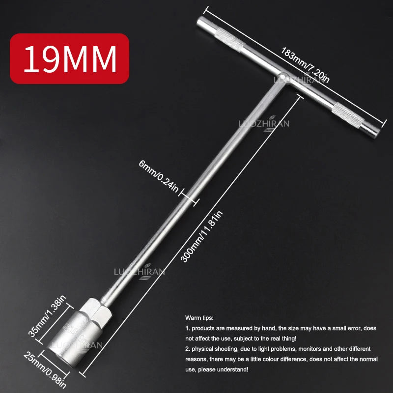 Chiave a Bussola con Impugnatura a T 6-19mm, Chiave Esagonale Estesa di Grado Industriale, Utensile Manuale a Forma di T per Riparazione Auto, Bici, Macchinari e Uso Domestico