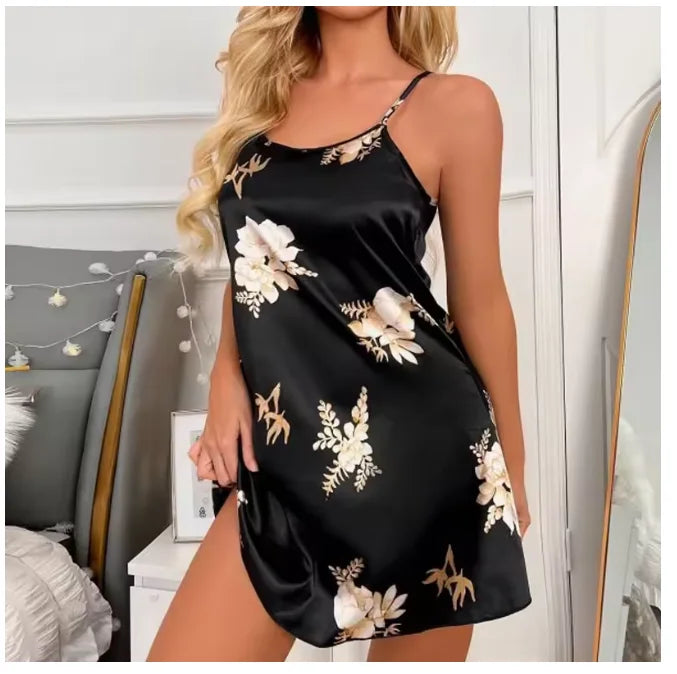 Indumenti da notte donna vestiti per la casa Sexy camicia con stampa floreale - immagine 10