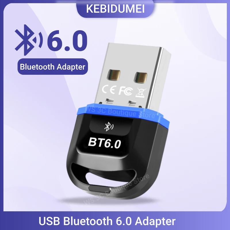 Adattatore USB Bluetooth 6.0 Dongle Bluetooth 5.4 per PC Windows 11/10/8.1 Trasmettitore ricevitore Bluetooth per tastiera/mouse