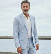Completo da uomo in lino casual due pezzi per spiaggia - immagine 7
