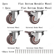 4 pz 1 1.25 1.5 2 Pollici Mobili Caster In Gomma Morbida Ruota - immagine 15
