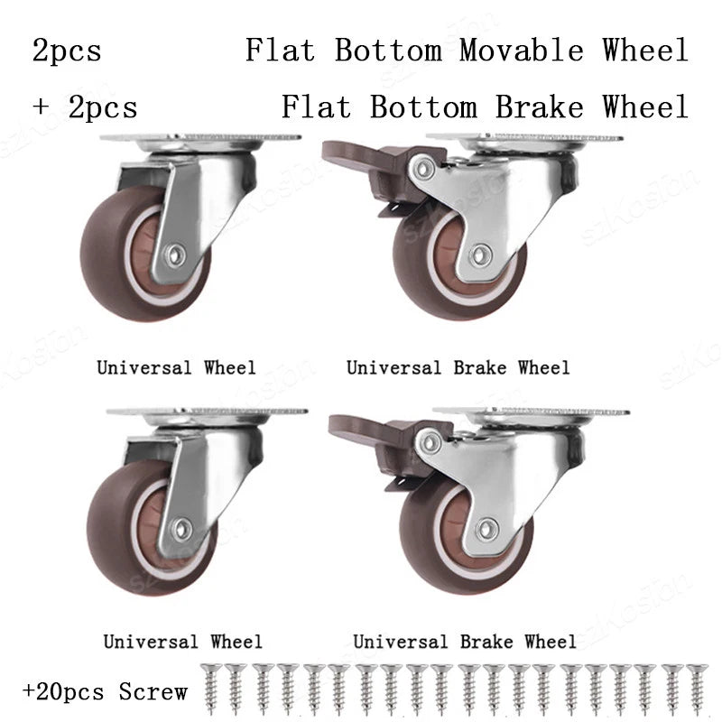 4 pz 1 1.25 1.5 2 Pollici Mobili Caster In Gomma Morbida Ruota - immagine 15