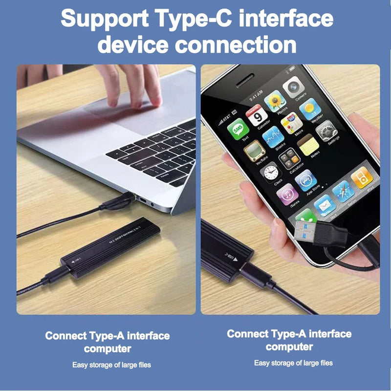 Custodia SSD NVMe SATA M.2 Protocollo singolo/doppio da 10 Gbps da M.2 a USB Tipo C 3.1 SSD Custodia per disco rigido esterno Supporto chiave M/B+chiave M