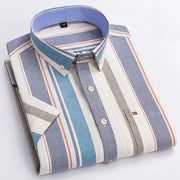 Camicia Oxford da uomo Bamboople – maniche corte, traspirante, casual business, plaid, estate e primavera - Campeda