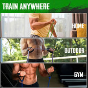 Tavola fitness in legno allenamento con fascia di resistenza - immagine 7