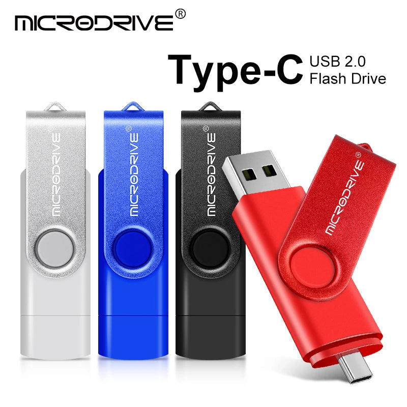 Chiavetta USB OTG 2 IN 1 di tipo C in metallo 128 GB Chiavetta USB 4 GB 8 GB 32 GB 64 GB 128 GB Cle USB Cle Chiavetta USB Memoria USB
