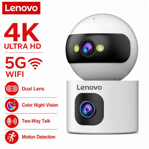Telecamera di Sorveglianza Interna Lenovo 4K a Doppia Lente 360° CCTV per Monitoraggio
