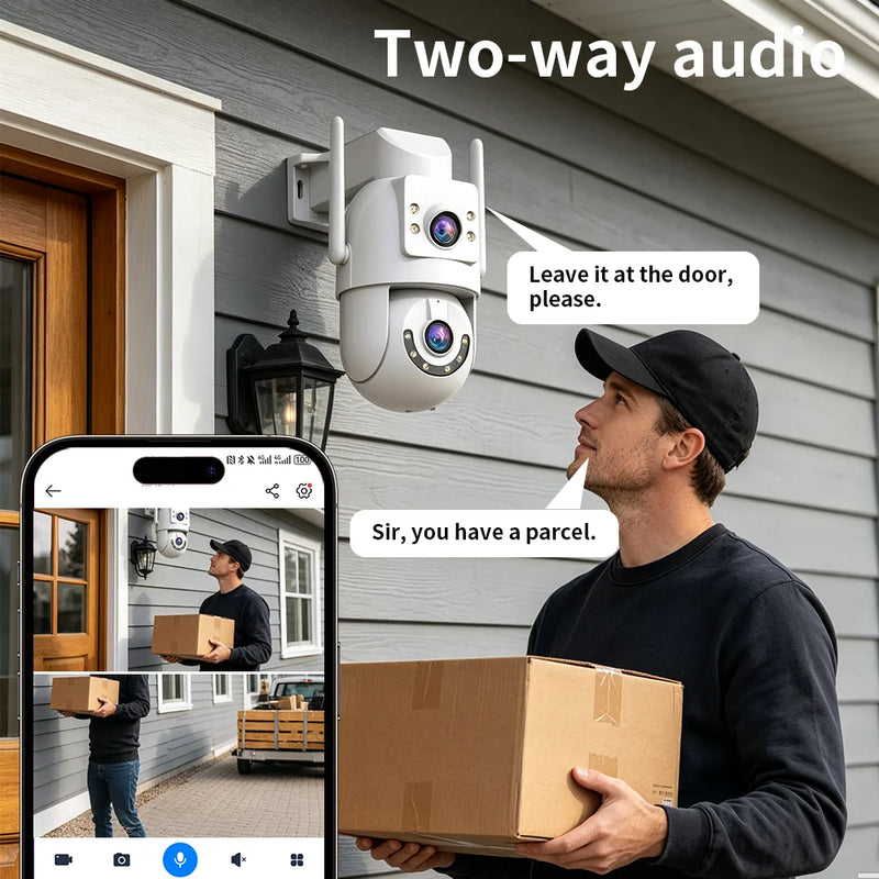 Jooan 4K 8MP HD Wifi PTZ Telecamera Esterna 5G Dual Lens Telecamere IP - immagine 3