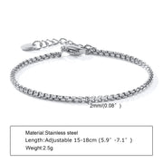 Bracciale a catena da donna color argento bracciali impilabili in acciaio inossidabile - immagine 16