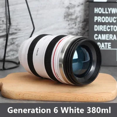 Tazza con obiettivo da caffè EF24-105mm per fotocamera in acciaio inossidabile da 380 ml Tazze da caffè bianche nere Tazze da caffè regalo creativo