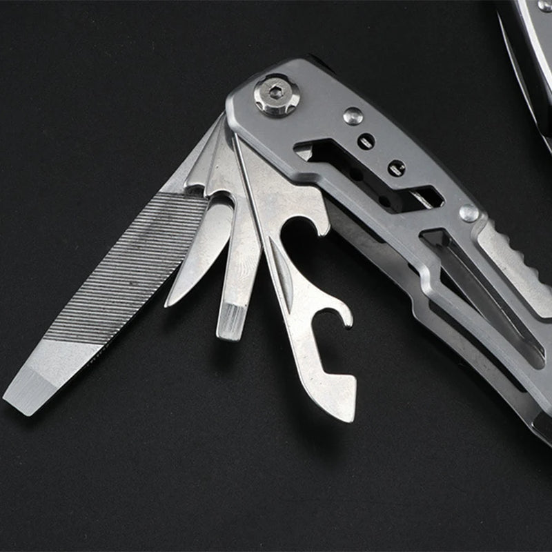 Multiutensile Pieghevole in Acciaio Inossidabile – Pinza + Coltello EDC per Campeggio, Survival & Outdoor