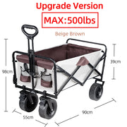 Carrello Pieghevole Heavy Duty – Grande Capacità per Campeggio, Spiaggia, Giardino & Outdoor - Campeda