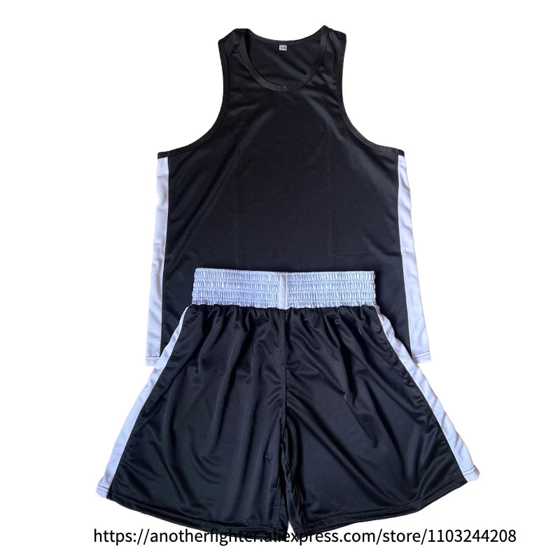Gilet e pantaloncini da boxe Muay Thai Uomo Donna Bambino Sanda Wushu Arti - immagine 9