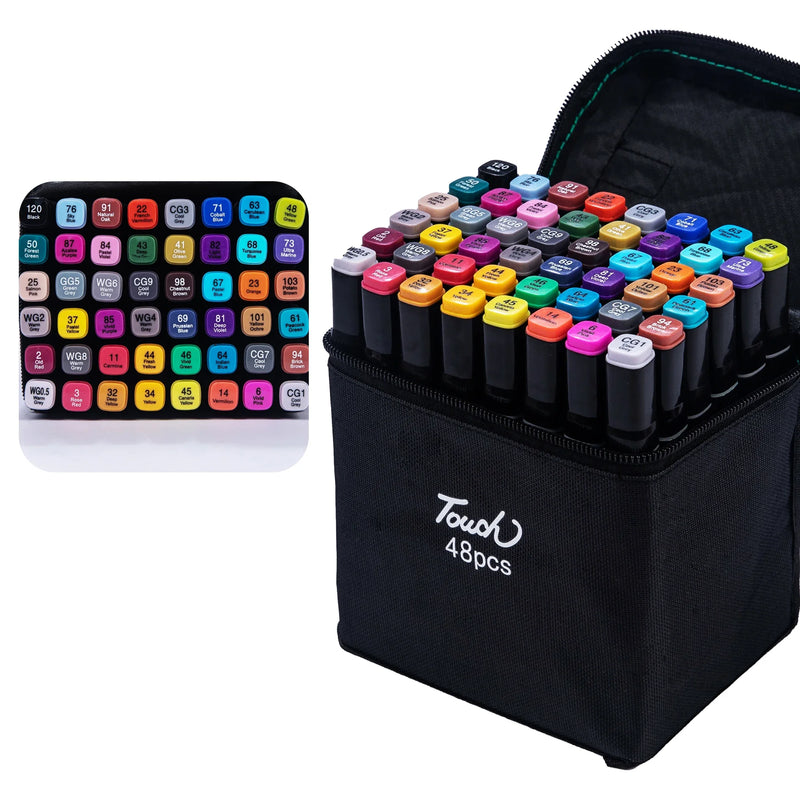 Set di pennarelli artistici oleosi a doppia testa da 24-80 colori per disegnare - immagine 12
