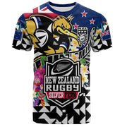 3D Zelanda Maori Palla da rugby Stampa T Shirt Sport Fitness T-shirt ad - immagine 17
